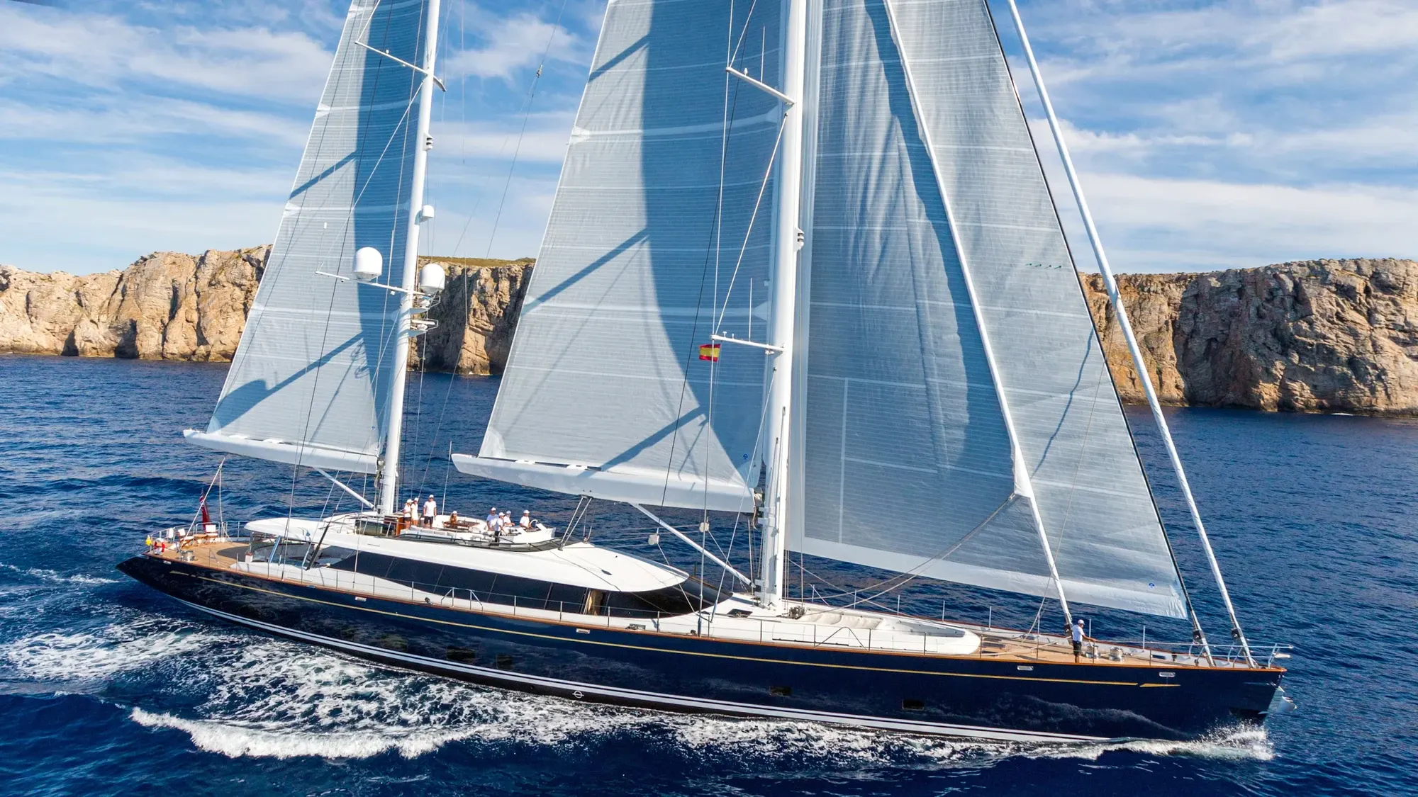 Full Sail Past the Cliffs — Menorca, Balearic Islands